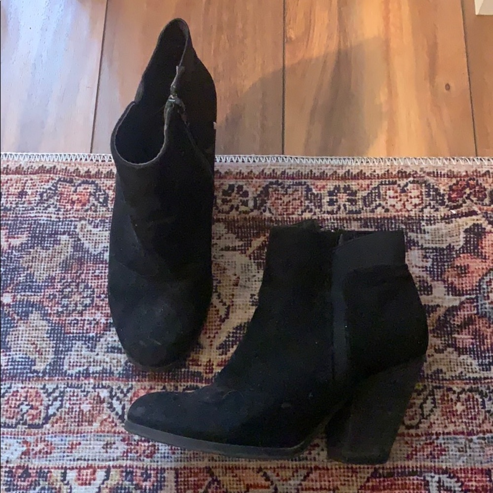 Black suede booties